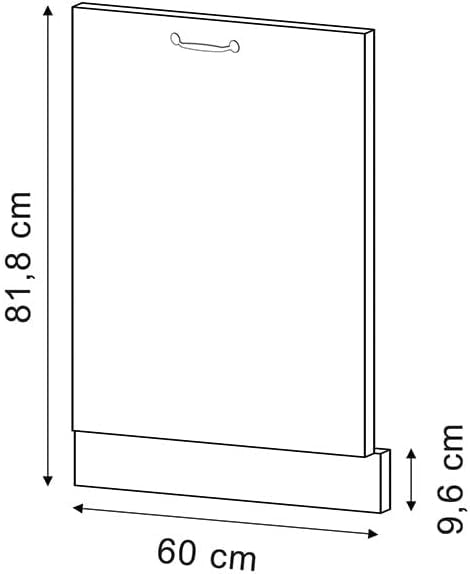 Pannello frontale della lavastoviglie R-Line, Nero lucido, 60 cm, PL Antracite