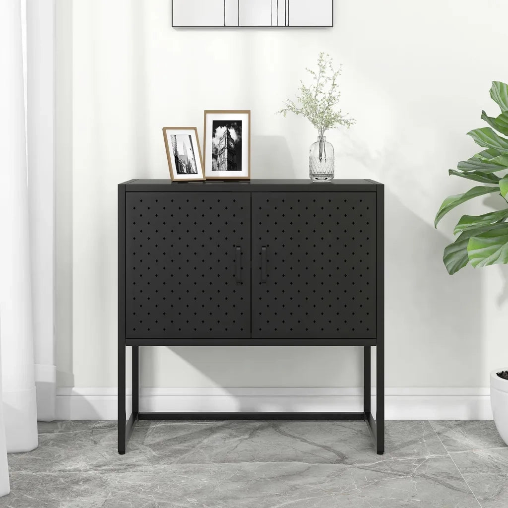 Credenza Nera 75x35x75 cm in Acciaio cod mxl 12577