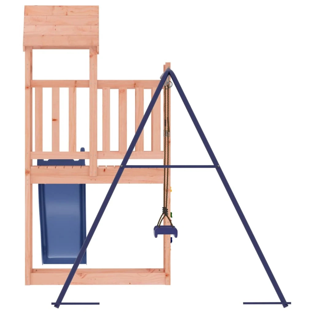 Area giochi all'aperto con altalene scivolo e robuste strutture per arrampicarsi  attrezzatura da gioco da giardino 424 x 186 x 214 cm legno massello di abete Douglas 02_0004721