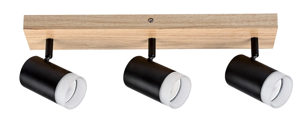 Plafoniera a barra Toras rovere/nero 3xGU10 5W Rabalux