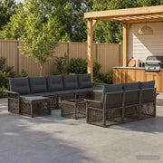 Set Divano da Giardino 11 pcs Grigio polyrattan 3434966