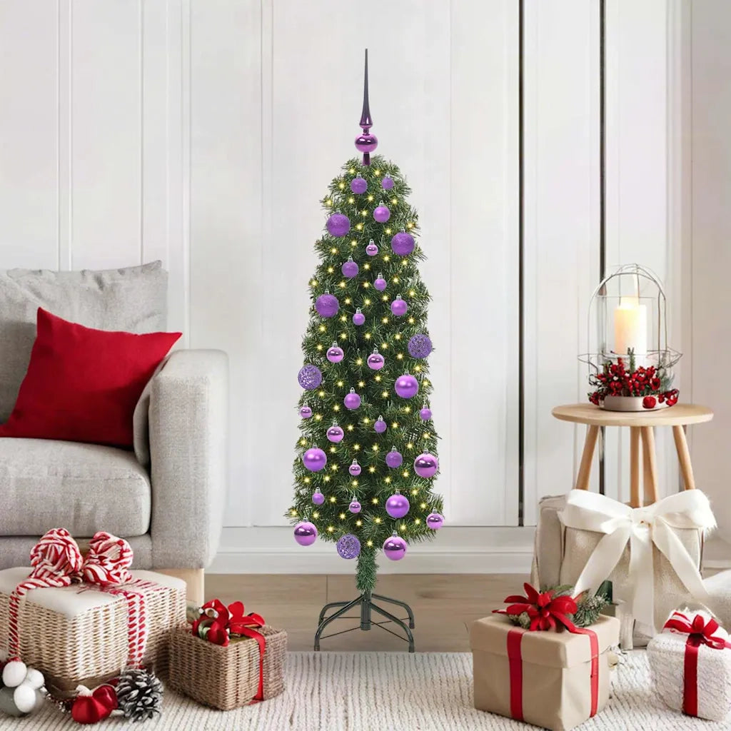 Albero di Natale | Decorazioni natalizie artificiale con 150 LED Verde 120 cm