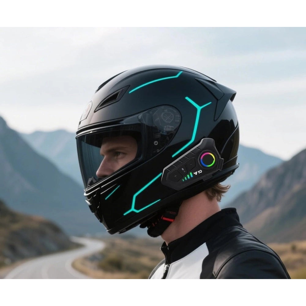 Trade Shop - Auricolare Cuffie Casco Moto 5.3 Interfono Ipx6 Impermeabile Risposta Automatica Le-524 -