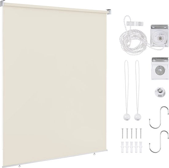 Rollone Verduisterante - Schermo Solare Verticale - Telaio Duraturo - Impermeabile - Beige 180 x 140 cm