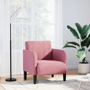 vidaXL Divano Sedia con Braccioli Rosa 54 cm in Velluto