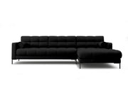 Cosmopolitan Design - Divano angolare destro "Bali" 5 posti in tessuto strutturato nero 