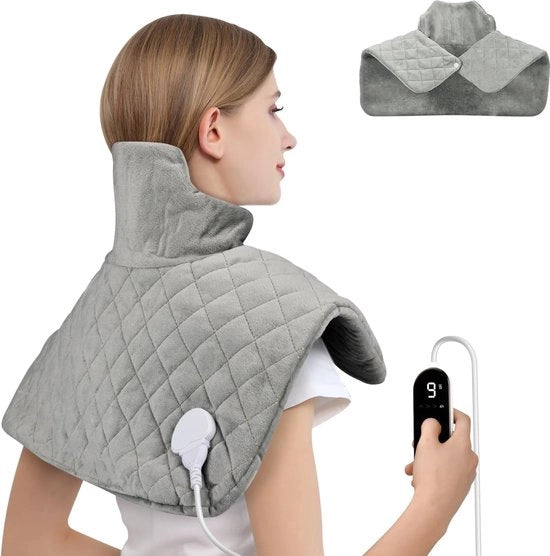 Cuscino di riscaldamento per collo e spalle - 60 x 100 cm con 6 impostazioni di temperatura