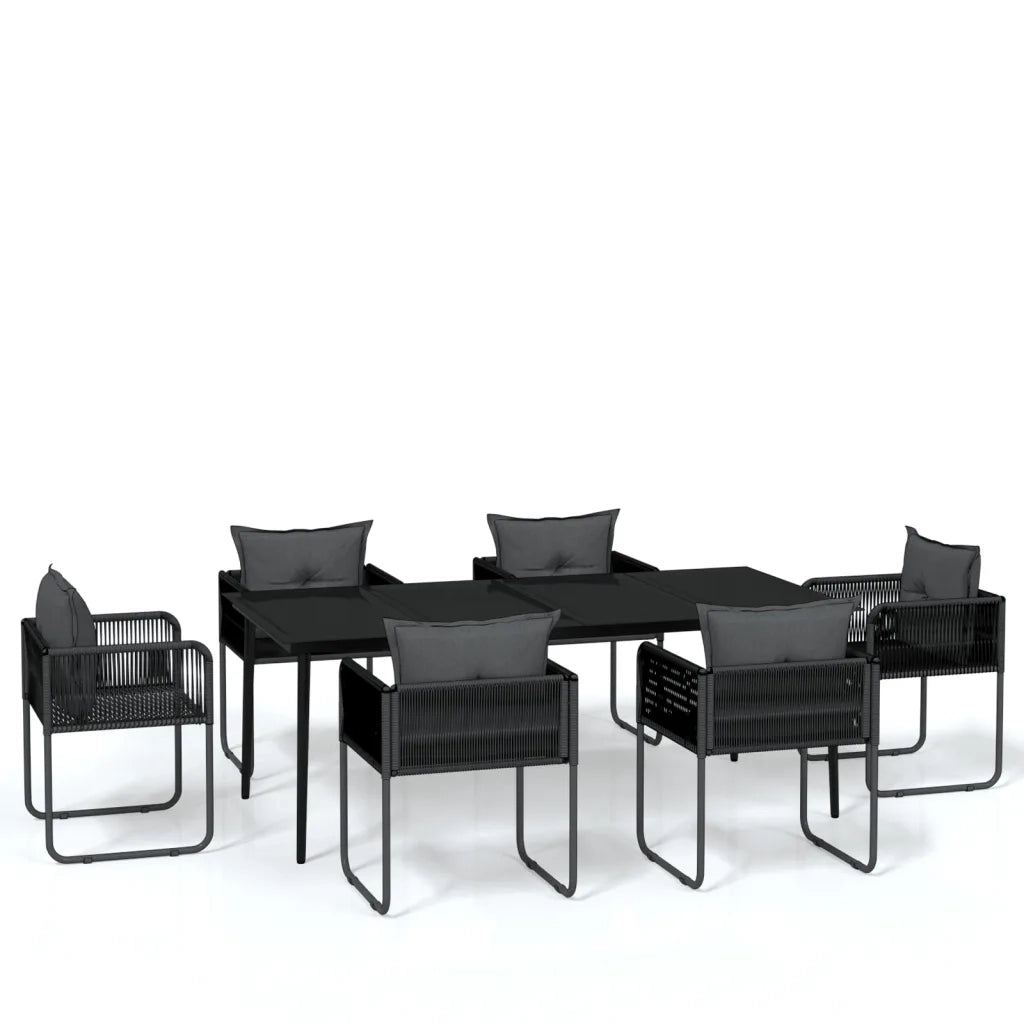 Set da Pranzo da Giardino 7 pz Nero cod mxl 42797