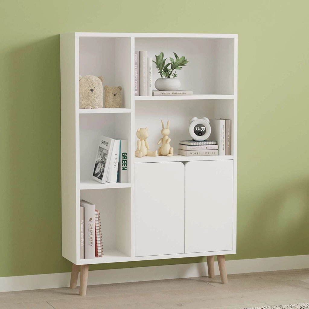 Libreria in legno "Lumo" - 80 x 24 x 120 cm - Bianco