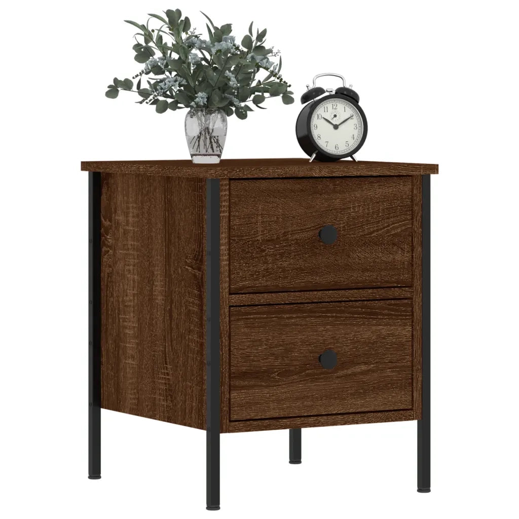 Comodini 2 pz-Set di 2 Tavolino da notte Rovere Marrone 40x42x50 cm in Legno Multistrato 870649