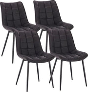 Set di 4 Sedie da Cucina - Sedie da Cucina - 4 Pezzi - Set di Sedie da Cucina - Moderno - Sedie - Pelle di Finto Pelle - Antracite