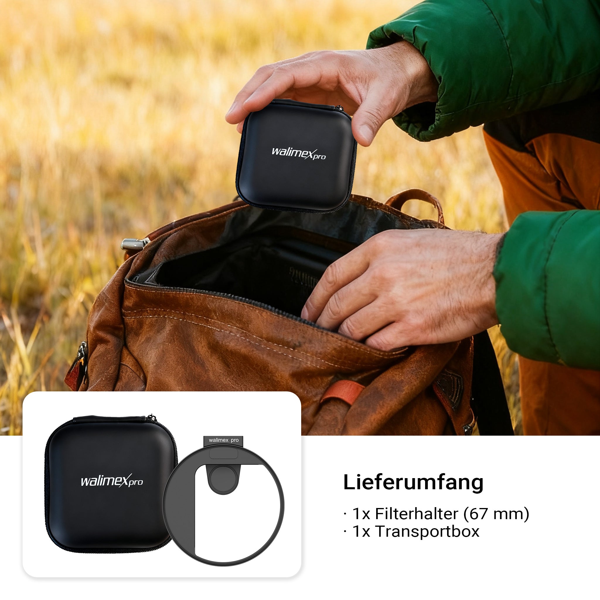 Portafiltro per smartphone, supporta filtri fotografici diffusione ND polarizzatore da 67 mm, attacco cold shoe per LED e microfono, accessorio per fotografia con cellulare