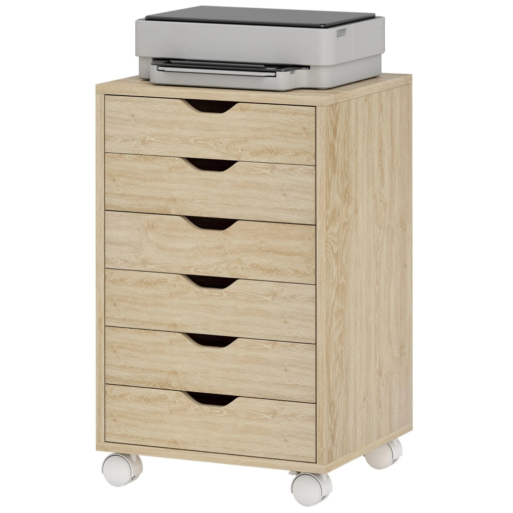 Scrivania con Cassetti ¨C zephmum ¨C Rovere 6 Cassetti con Ruote