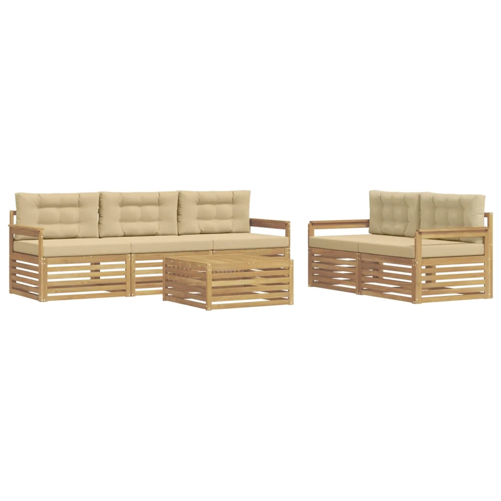 Set di divani da esterno 6 pz Bianco e Beige 3390033