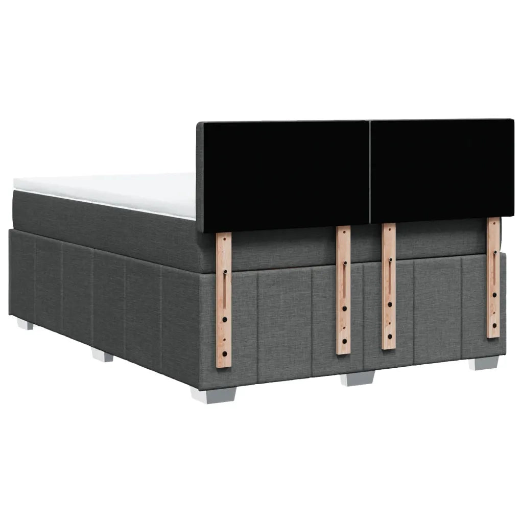 Giroletto a Molle con Materasso Grigio Scuro 160x200 cm Tessuto 3289434