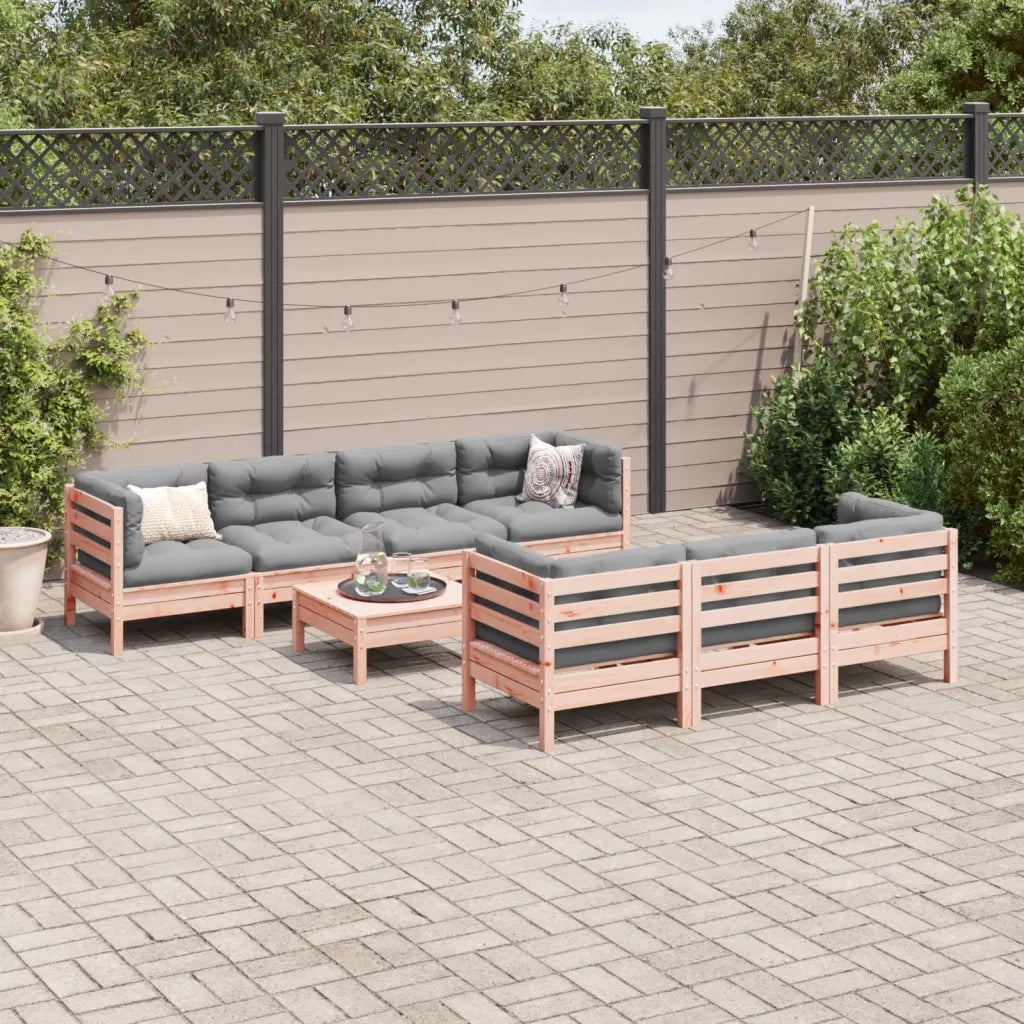 Set Divani da Giardino 8 pz con Cuscini Massello Abete Douglas