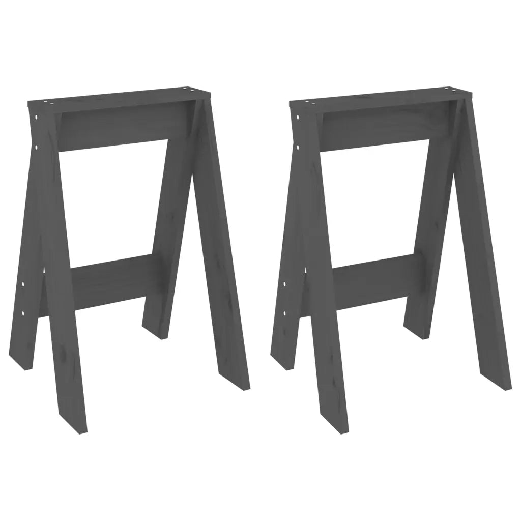 Sgabelli 2 pz grigio 40x40x60 cm in Legno Massello di Pino cod mxl 53691