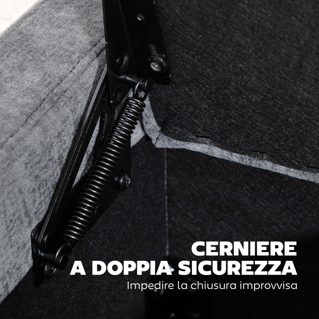 Cassettiera Contenitore con Seduta ¨C Zephmum ¨C Grigio Chiaro, Lino