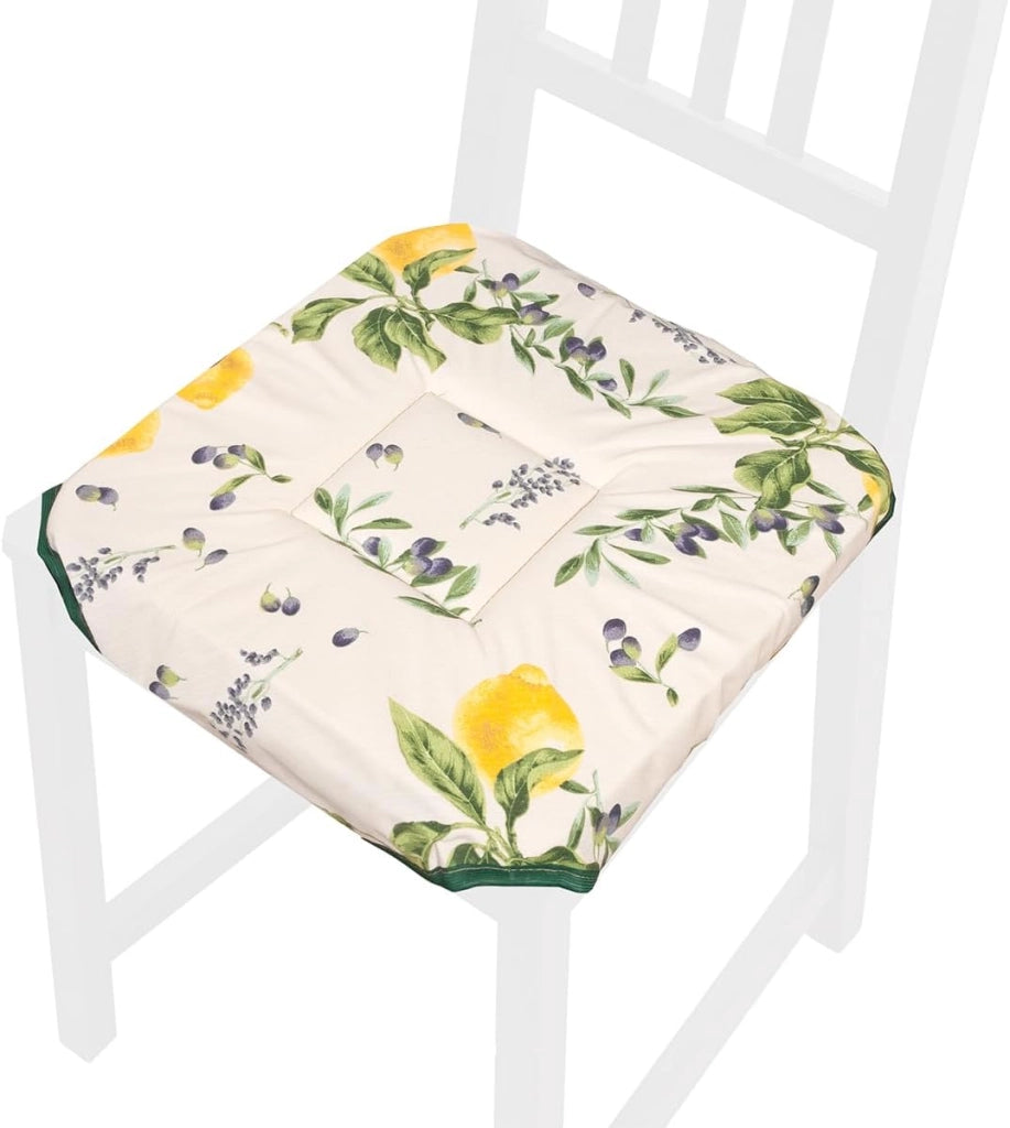 Set 6 Cuscini Sedia Cotone Shabby Chic Con Alette Lavabili Morbidi Universali Coprisedia Rustico