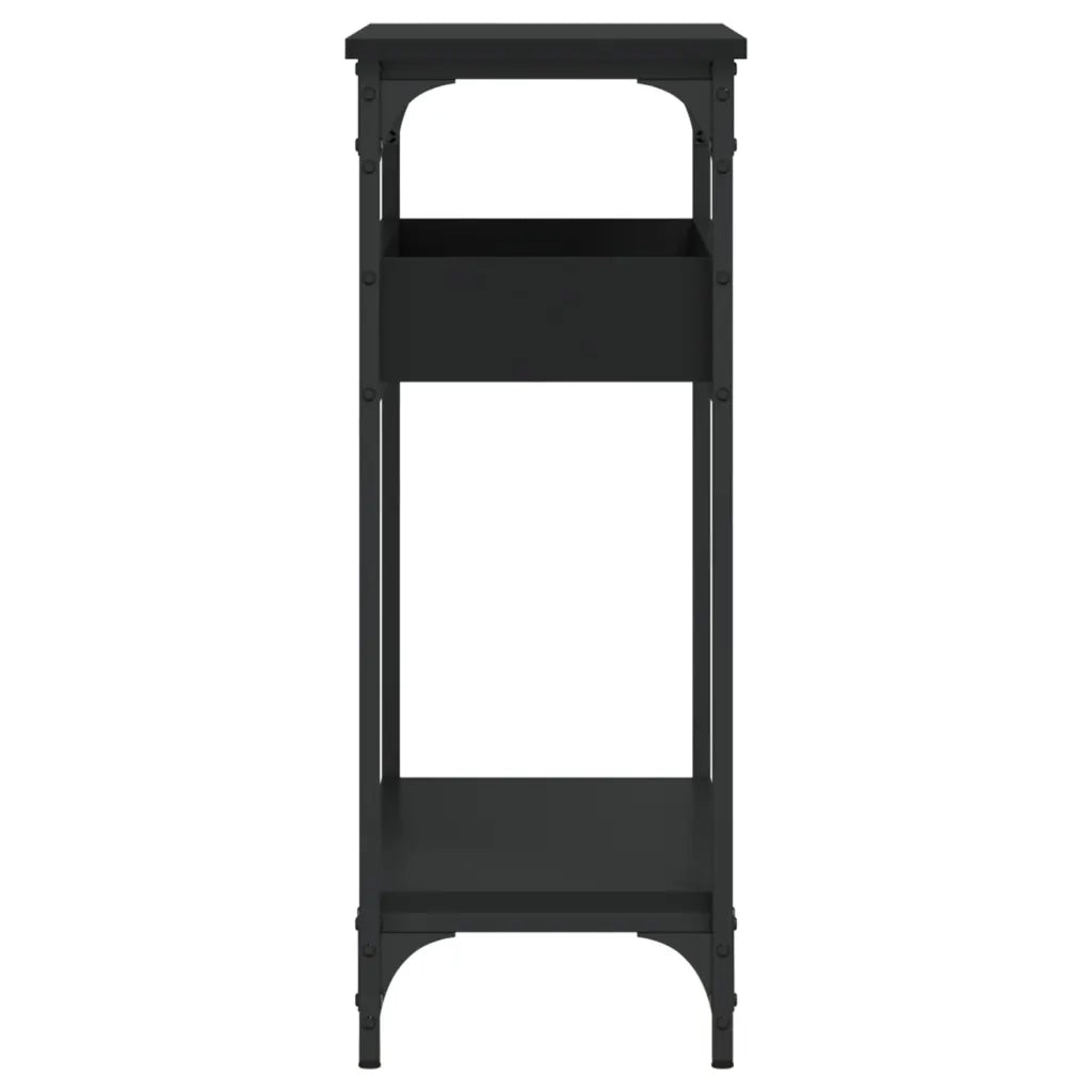 Tavolo Consolle con Ripiano Nero 75x29x75cm Legno Multistrato 837712