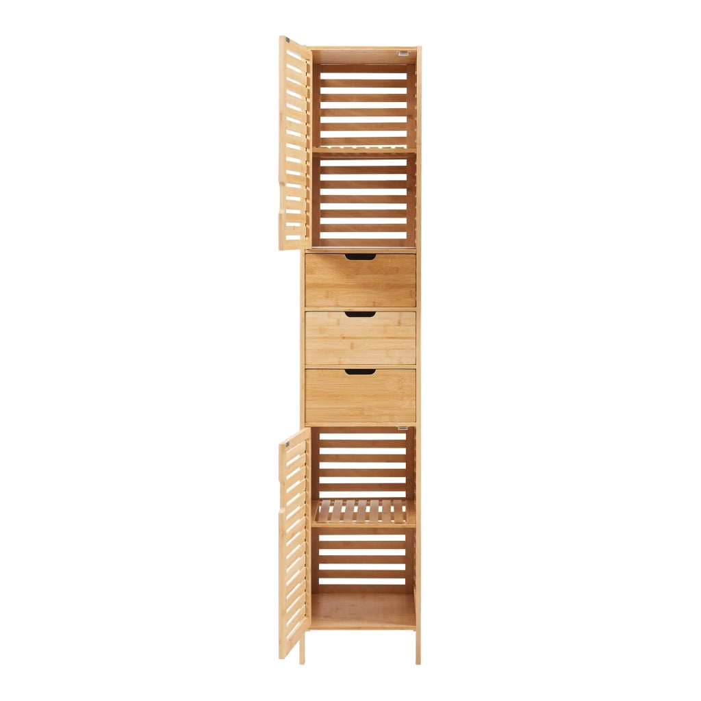 Mobile bagno a colonna in bambù 180 x 35 x 35 cm 03_0009948