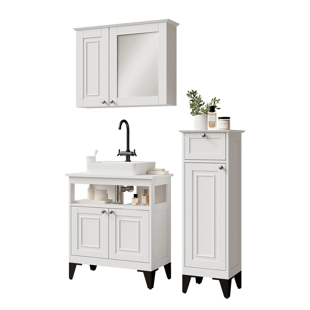 Vicco Set di mobili da bagno Bianco 3 parti