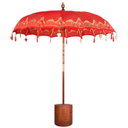 Ombrello balinese con base Rosso e Marrone 220 x 220 x 295 cm 3433025