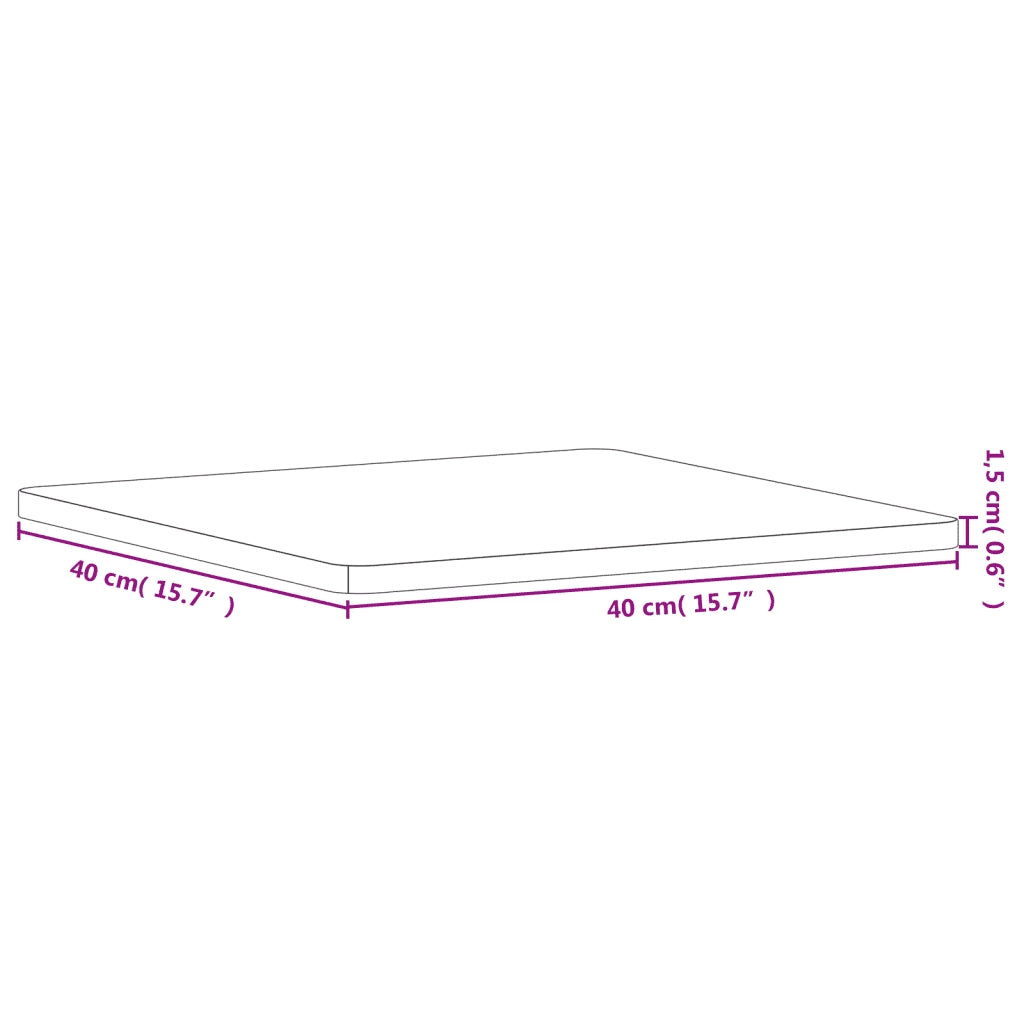 Piano per Tavolo 40x40x1,5 cm Quadrato Legno Massello di Faggio 355948