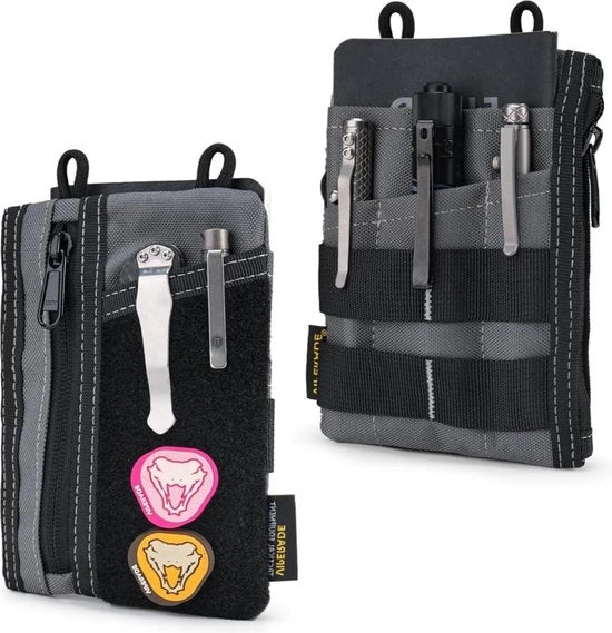 Etui EDC - Organizzatore EDC composto da 7 tasche - Cassetto degli strumenti per uomo - Grigio