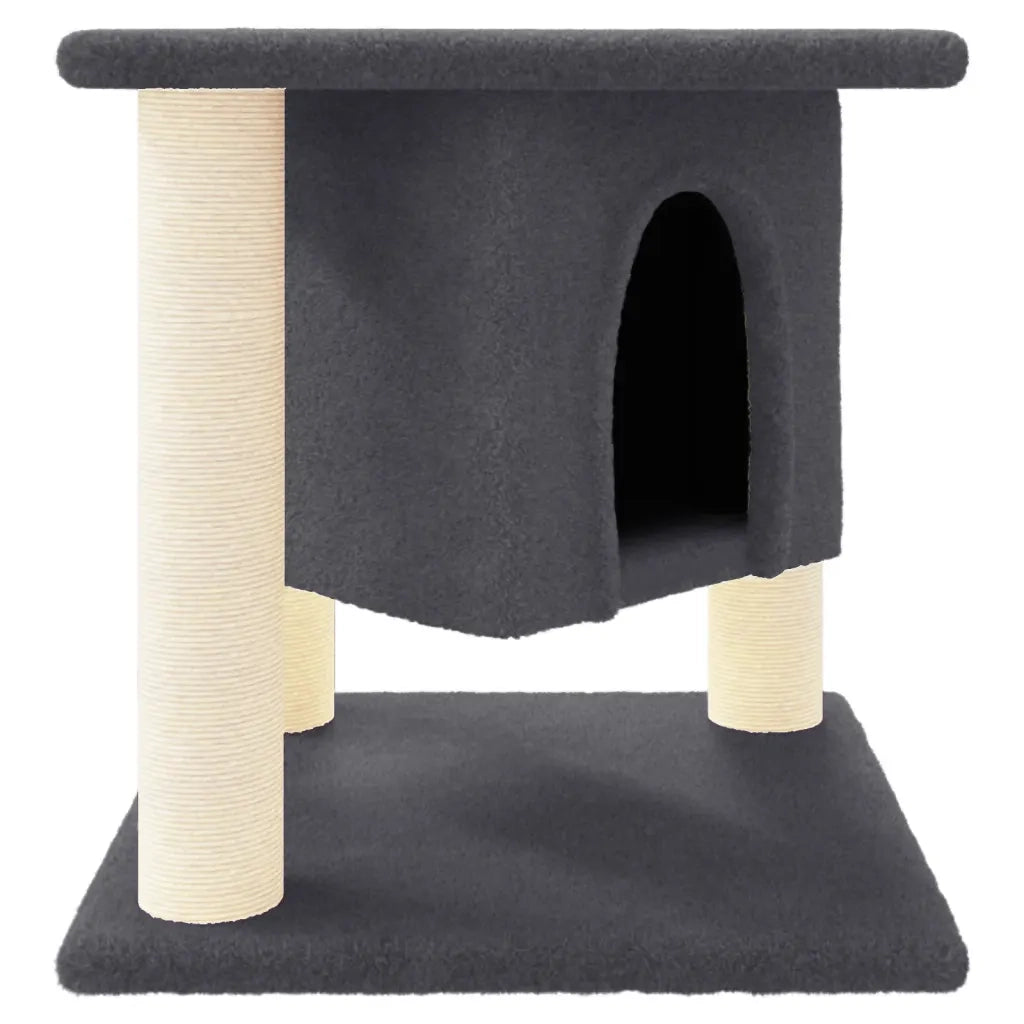 Albero per Gatti con Tiragraffi in Sisal Grigio Scuro 37 cm cod mxl 23101