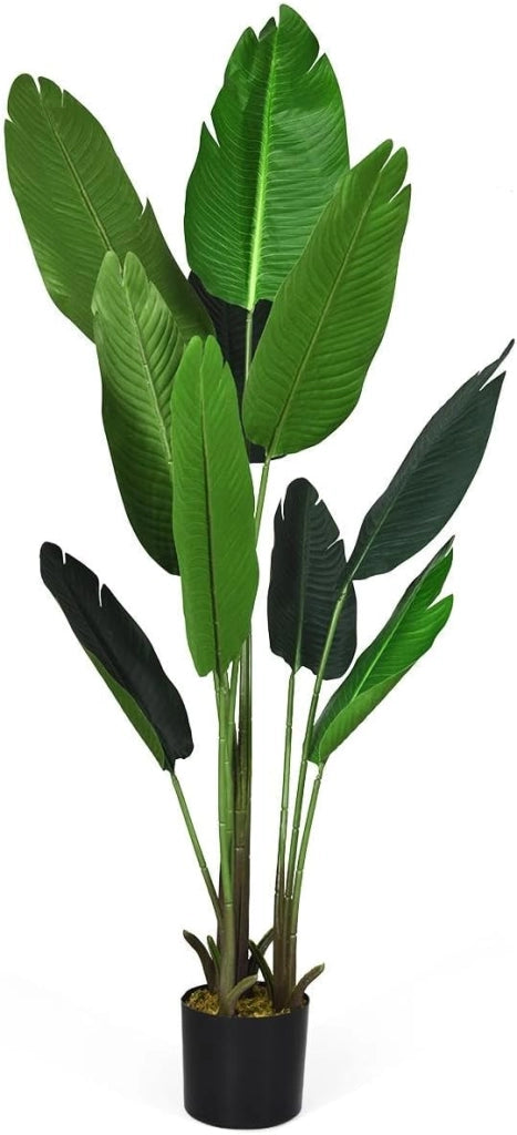 Pianta artificiale, palma artificiale, 110 cm, pianta da interno in vaso, albero artificiale, grande pianta decorativa per giardino, soggiorno e ufficio
