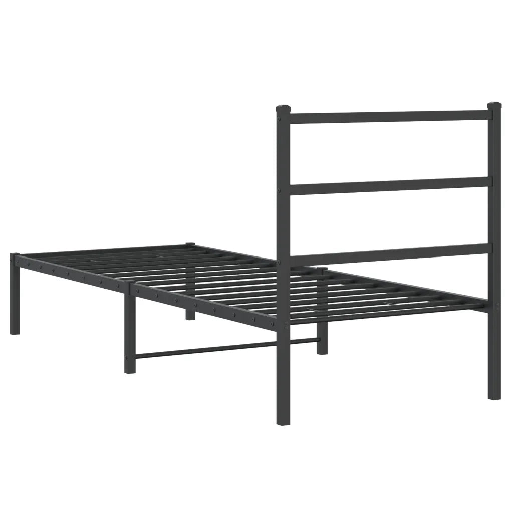 Giroletto con Testiera-Struttura Letto con testiera in Metallo Nero 75x190 cm 846033