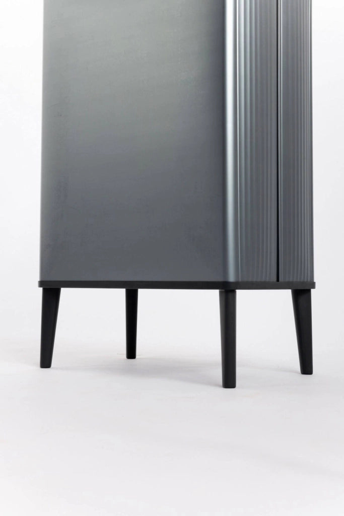 Pattumiera Tofino, Cestino portarifiuti, Bidone per raccolta differenziata, Mobile per spazzatura, 44x27 h69 cm, Grigio scuro
