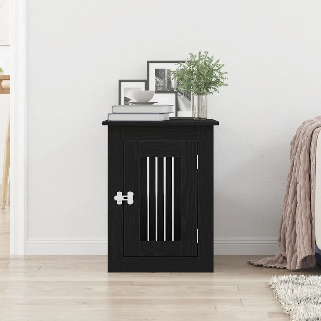 vidaXL Trasportino per Cani Rovere Nero 62x45x59 cm in Legno Aggregato