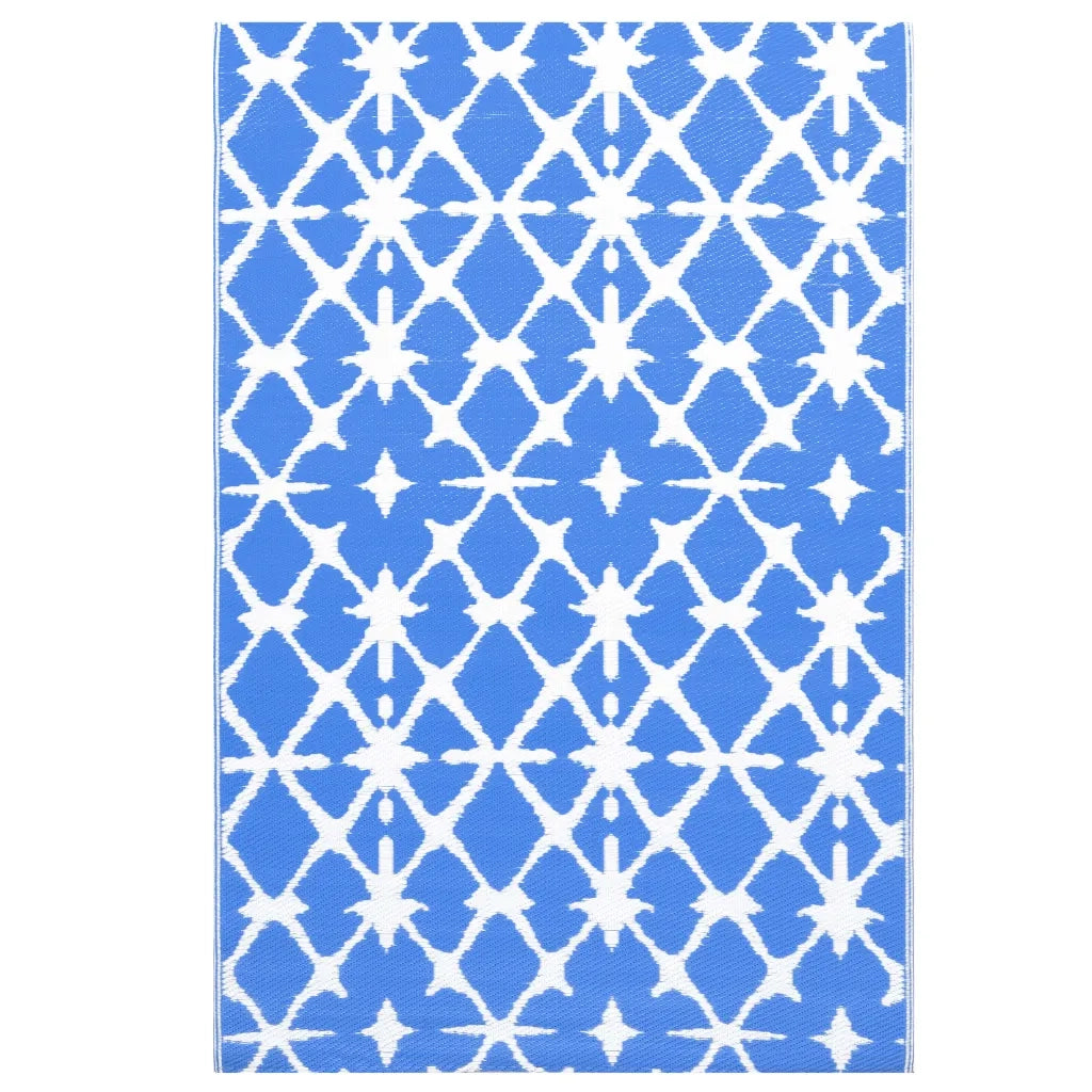 Tappeto da Esterni ARAKIL Blu e Bianco 160x230 cm in PP CFW7691444