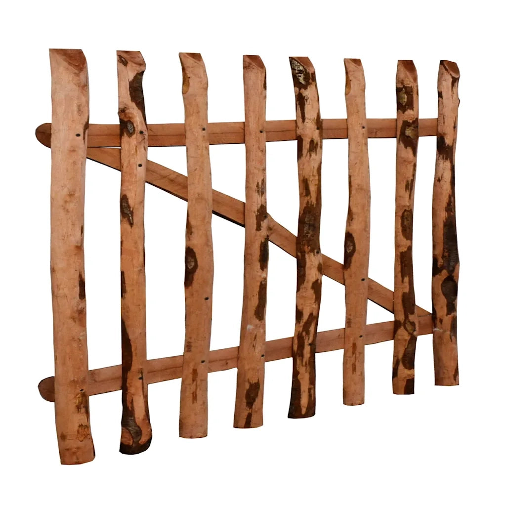 Cancello Singolo Recinzione Legno Nocciolo Impregnato 100x60 cm 142594