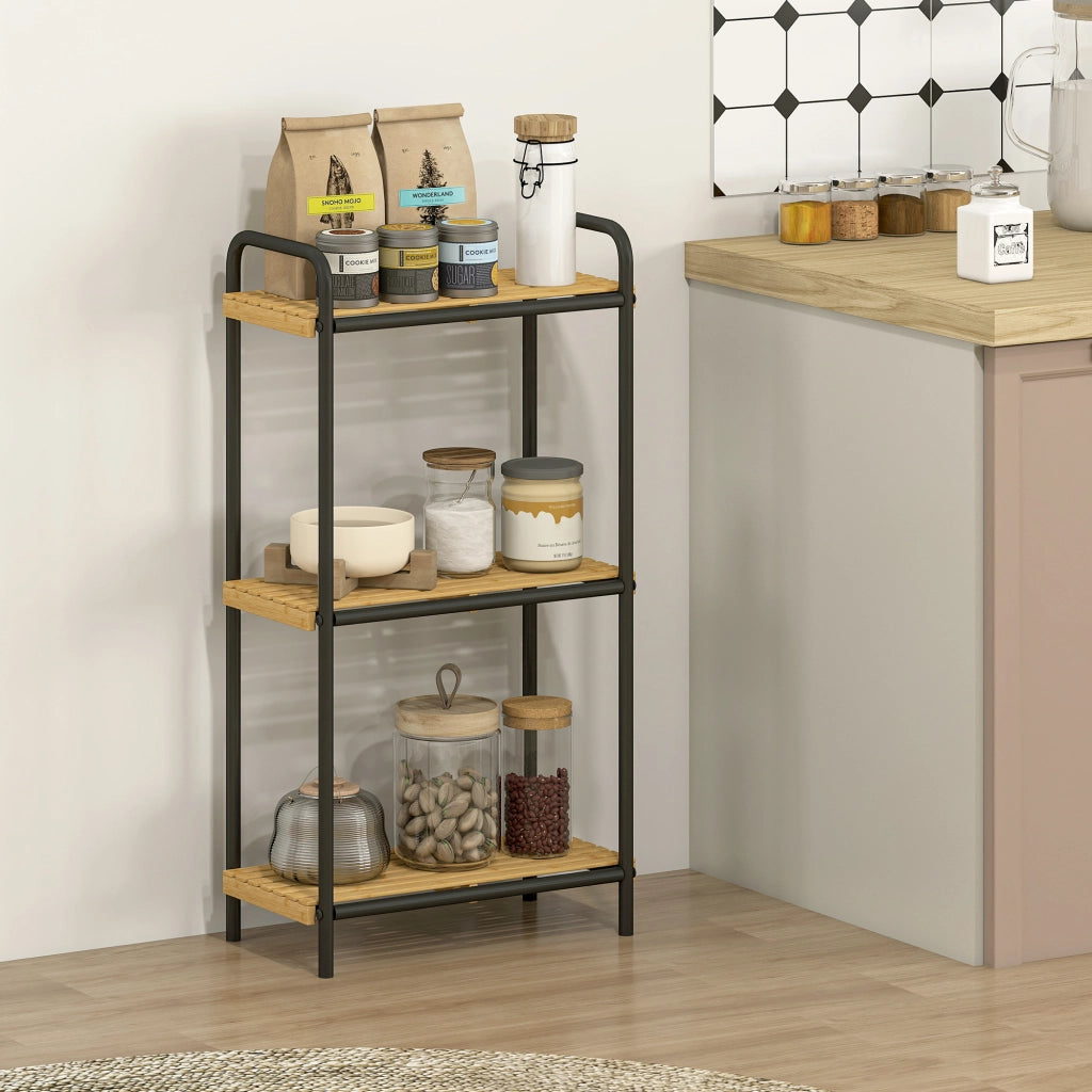 Ripiano Bagno Bamb¨´ 3 Ripiani Aperto ¨C zephmum ¨C 41.5x21.5x77.5 cm