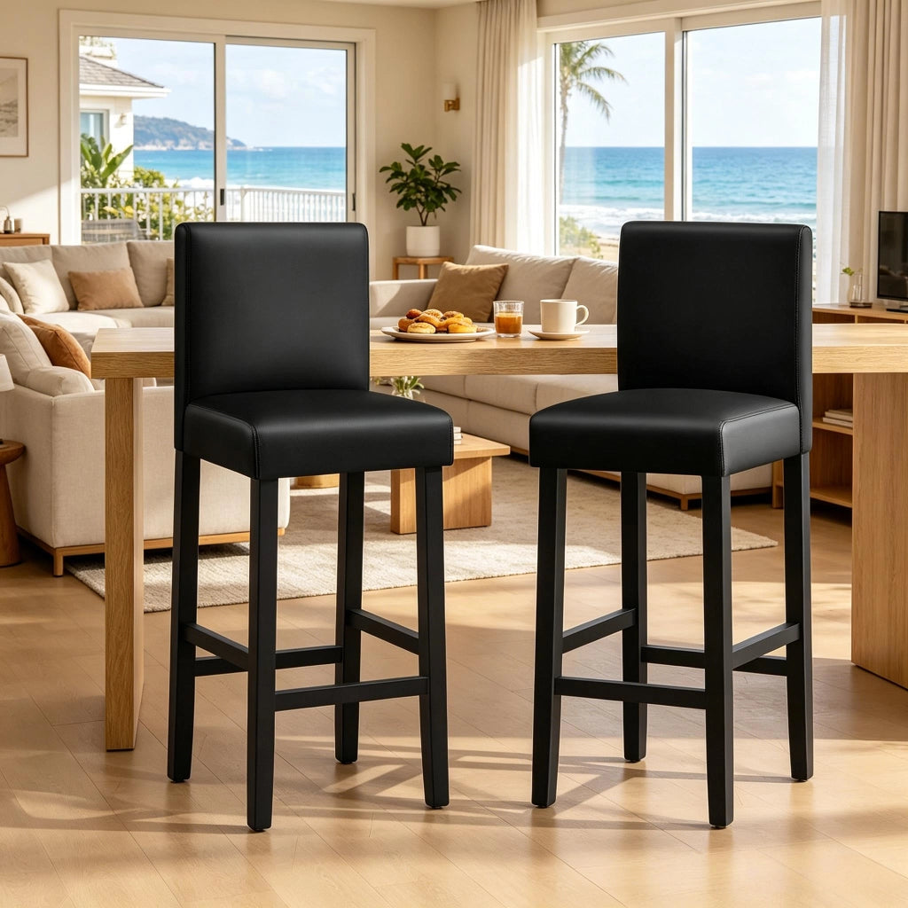 SGABELLI BAR con schienale 41x37,5x110 cm Nero Set da 2 pezzi