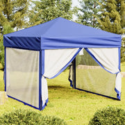 Tenda per Feste Pieghevole con Pareti Laterali-Tenda Gazebo Blu 3x3 m 295646