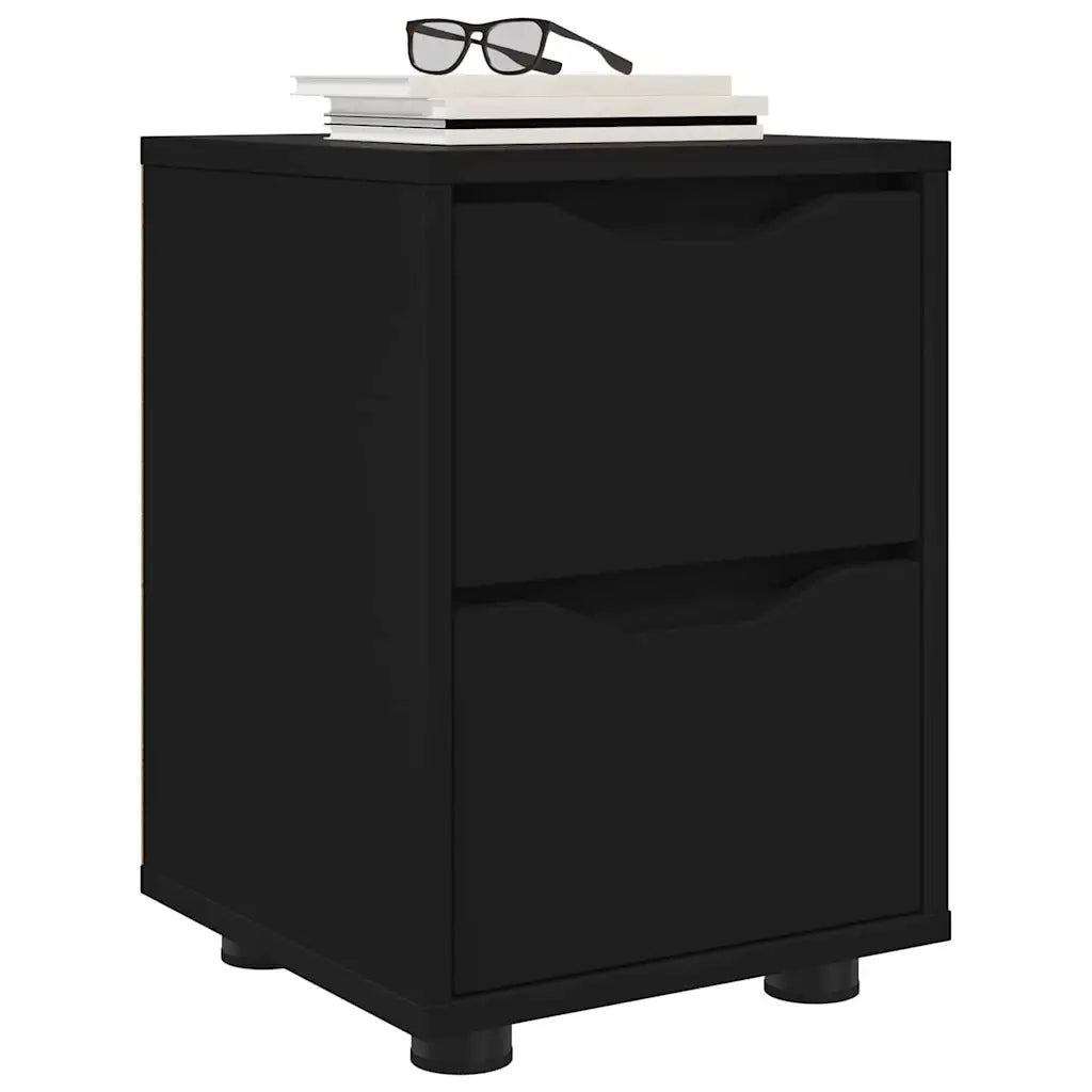 Comodino | Armadio da Notte | Mobiletto da notte con cassetto Nero 30,5 x 30 x 43 cm Legno multistrato