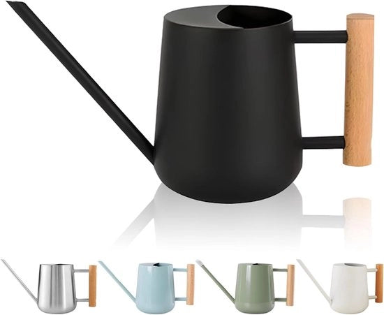 Vaso da 30oz/900ml - Lungo Colletto - Acciaio Inossidabile - Per Piante da Soggiorno e Bonsai - Decorativo Interno e Esterno - Nero
