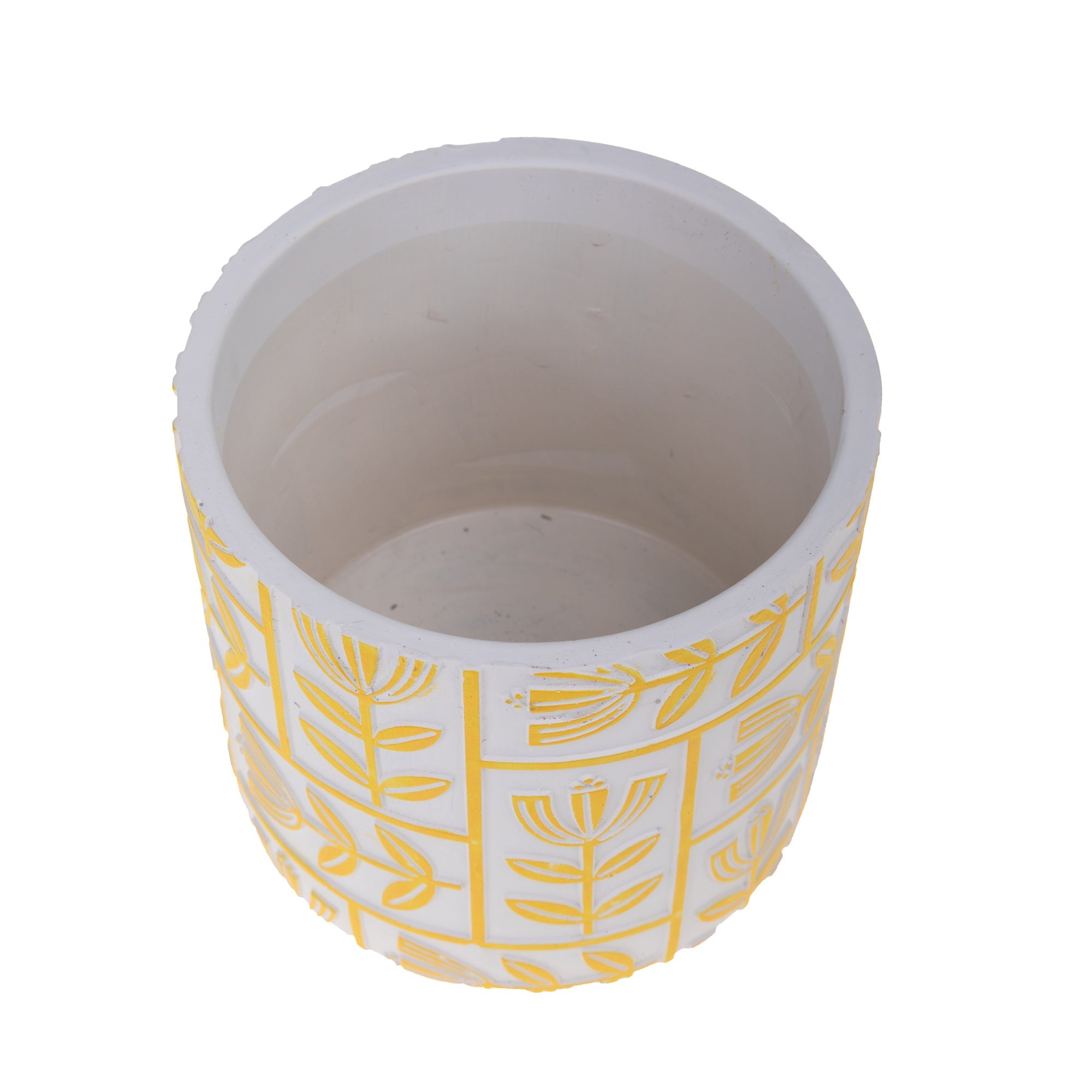 Set 6 Contenitori Decorativo Disegno Rilievo Ø 11 H 10 cm