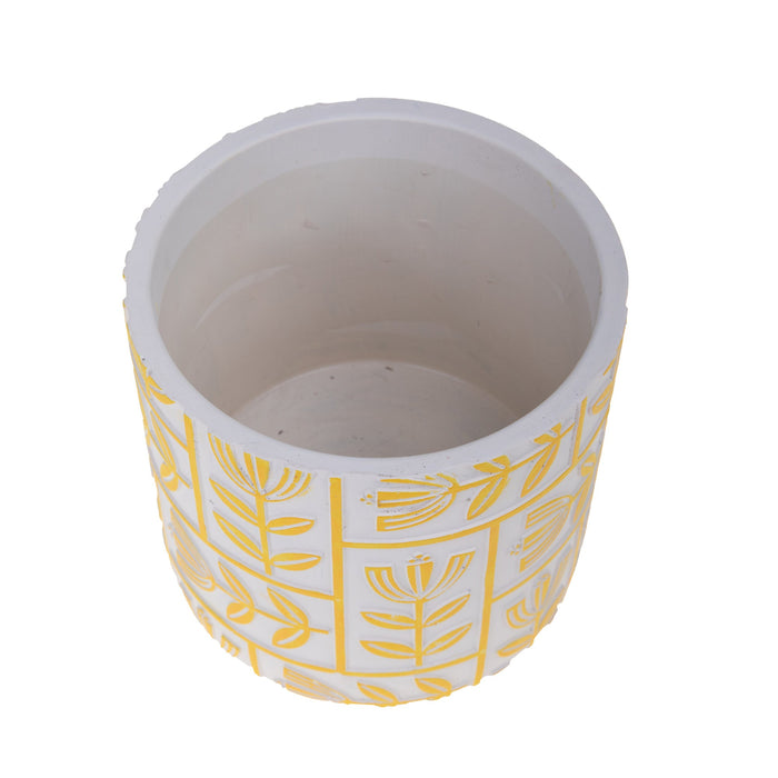 Set 6 Contenitori Decorativo Disegno Rilievo Ø 11 H 10 cm