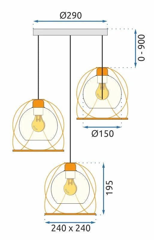 Lampada APP1137-3C Black Gold