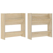 Scarpiere a Muro 2 pz | Mobile per scarpe Rovere Sonoma 60x18x60cm Legno Multistrato