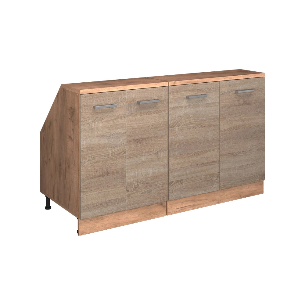 Mobile cucina sottotetto R-Line Sonoma/Rovere dorato 140 cm Set di 2 carcasse armadio profondità 60 cm Vicco