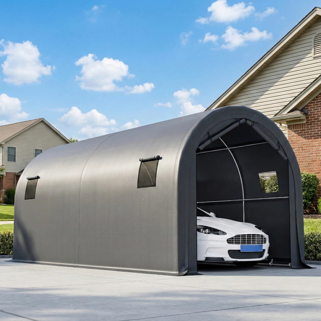 Garage Esterno per Auto 3x6 m ¨C zephmum ¨C Grigio Scuro