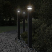 Lampade da Terra per Esterni con Presa 3pz Nere 110cm Alluminio 4006410