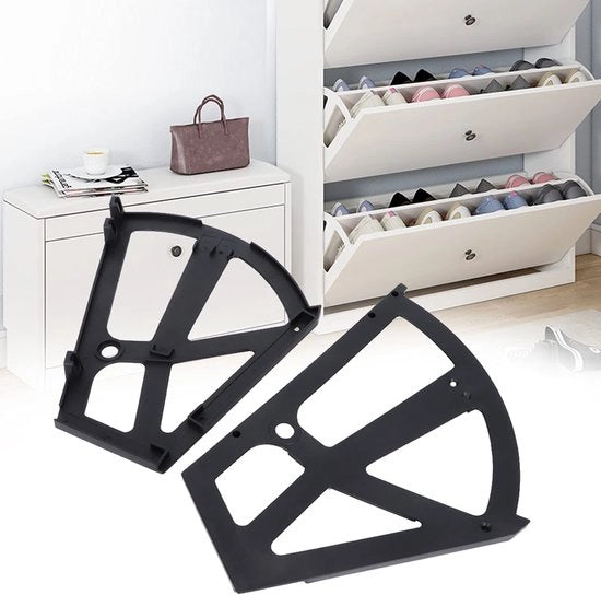 Sistema di appoggio per scarpe flessibile a doppia lastra - Nero - Struttura semplice - Facile da montare - Accessorio per sistema di appoggio per scarpe