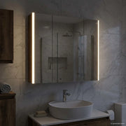 Mobiletto per specchio da bagno Rovere fumé 83,5 x 15,5 x 70 cm